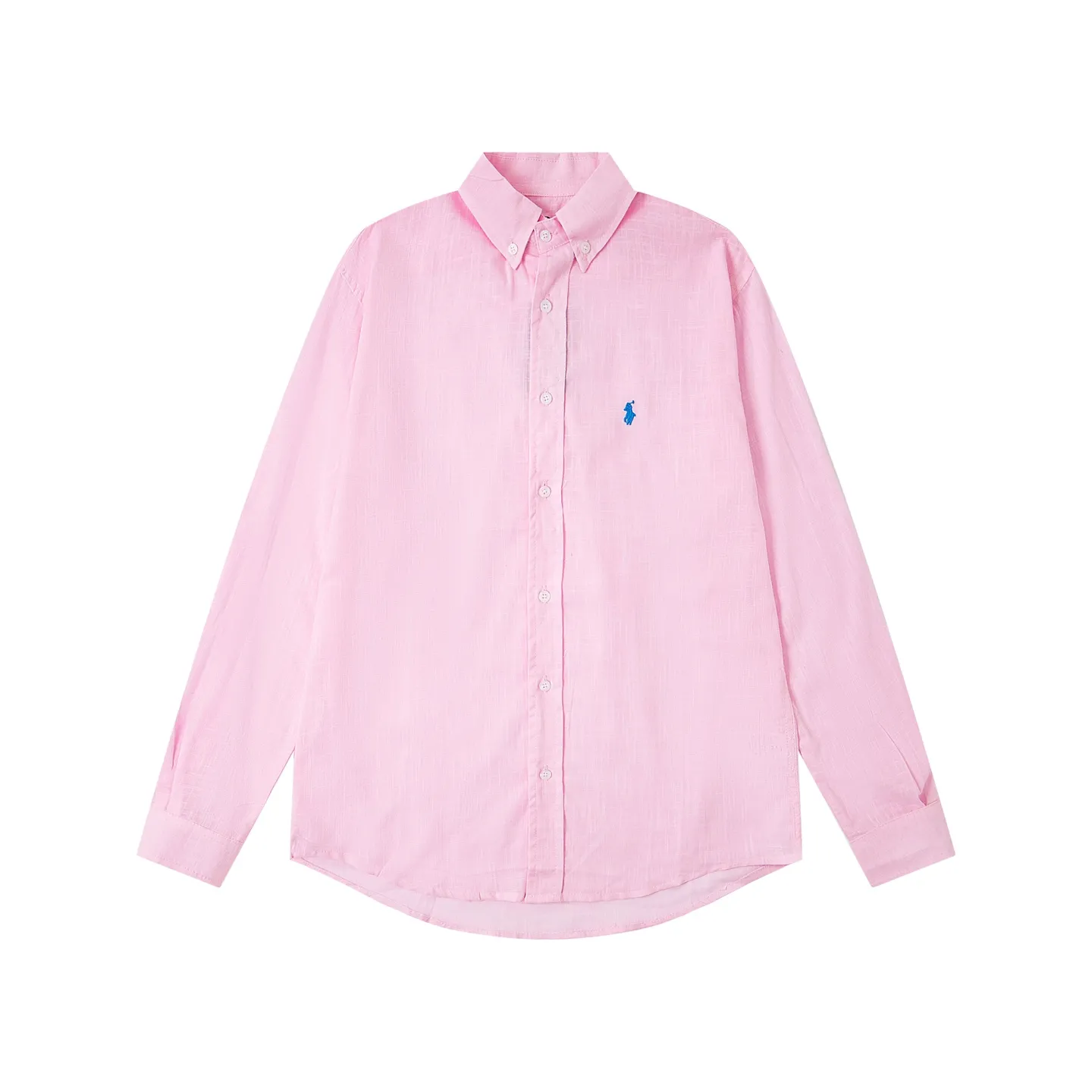 P220 Style number: Y217 Ralph Lauren pony logo linen embroidered shirt Ralph Lauren pony logo cotton and linen shirt Internet celebrity versatile popular style sun protection-Korean style series-loose and suitable for traveling and taking photos📷Excellent style-strong control and slimming Color: White Pink Size: S M L XL
